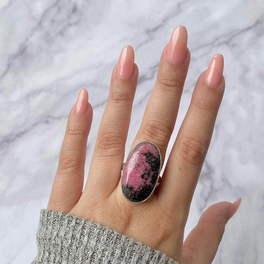 Rhodonite Adjustable Ring-(RDN-R-17)